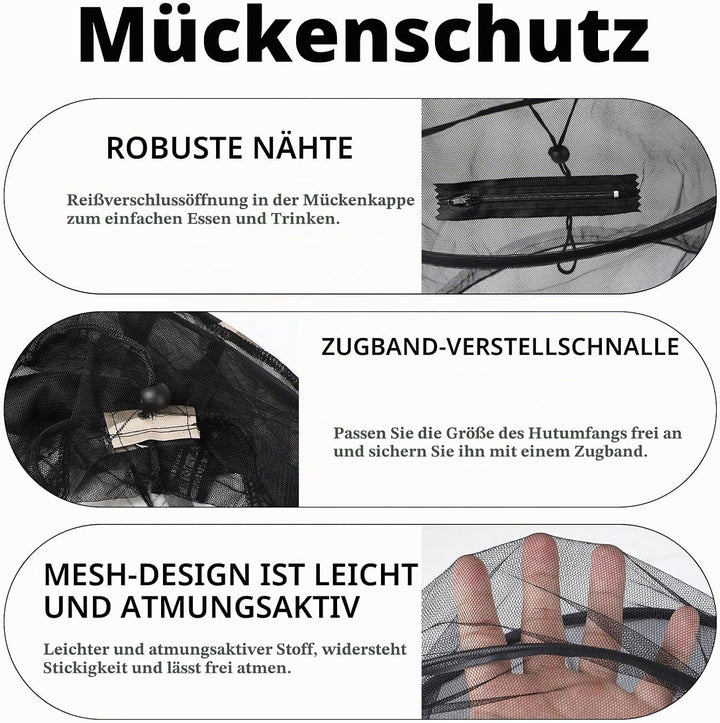 LALAGO Imkerhut, 2 Stück Moskitonetz Hut, Kompakt Faltbarer Hut mit integriertem Moskitonetz, Sonnen