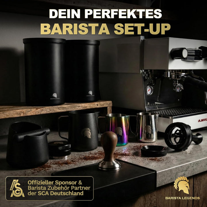 Barista Legends® Abklopfbehälter für Siebträger mattschwarz - Knock Box für Kaffeesatz mit spezielle