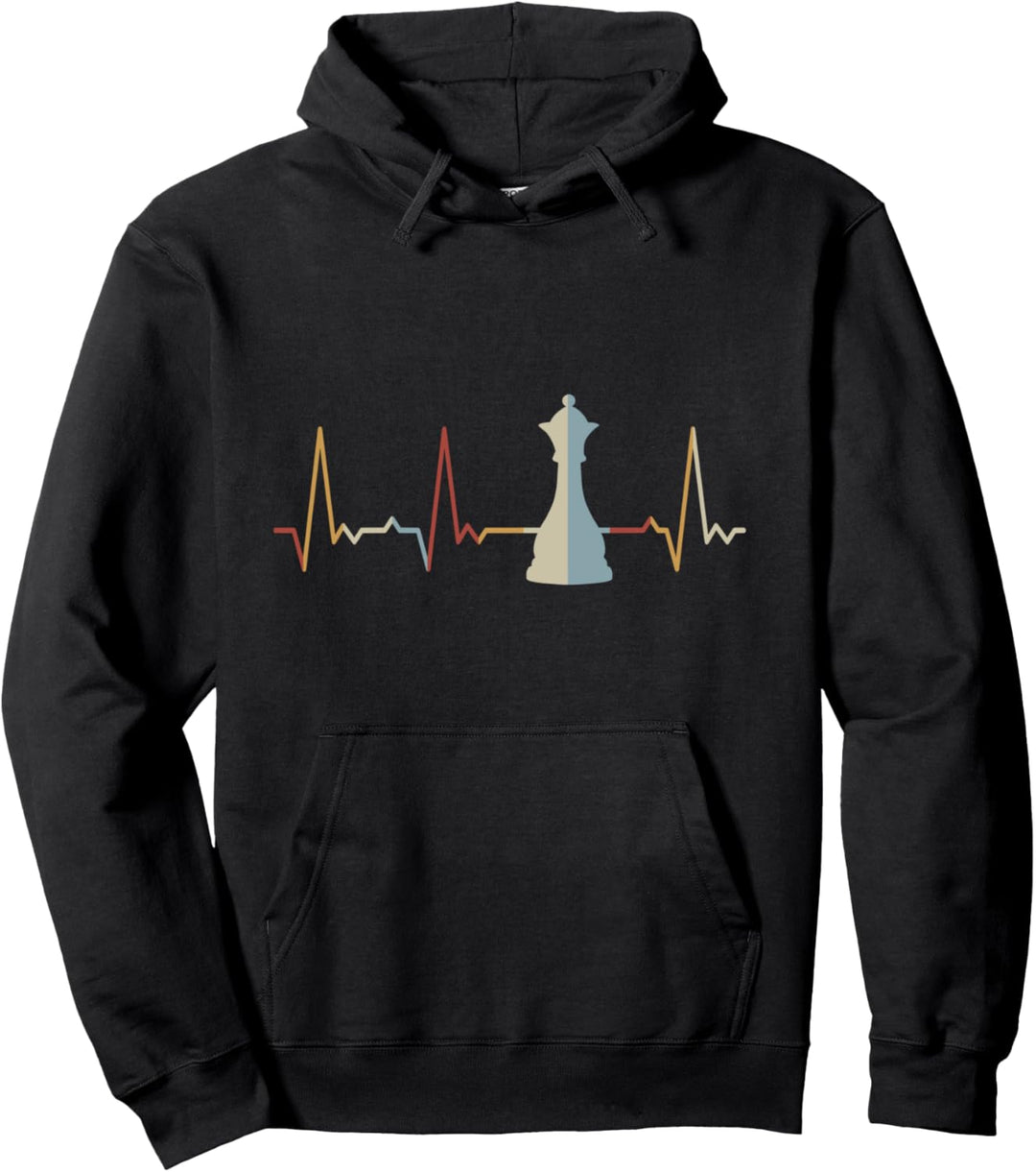 Herzschlag Königin Schach Pullover Hoodie