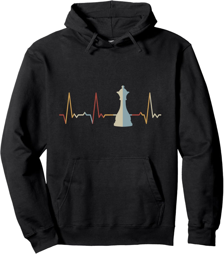 Herzschlag Königin Schach Pullover Hoodie