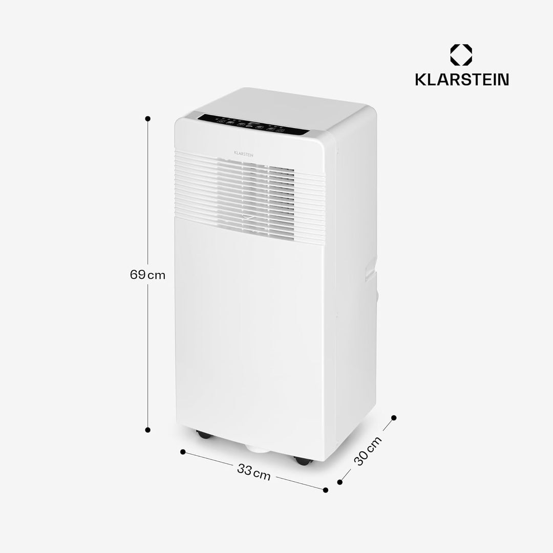 Klarstein Mobile Klimaanlage mit Abluftschlauch, 4-in-1 Klimagerät mit Ventilator, Luftentfeuchter &