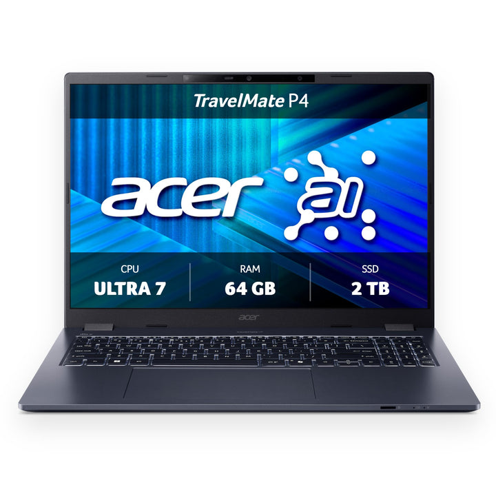 Acer TravelMate P4, TMP416-74-TCO, Ultrabook/Laptop, 16 Zoll WQXGA, Intel Core Ultra 7 255H, 64GB RA