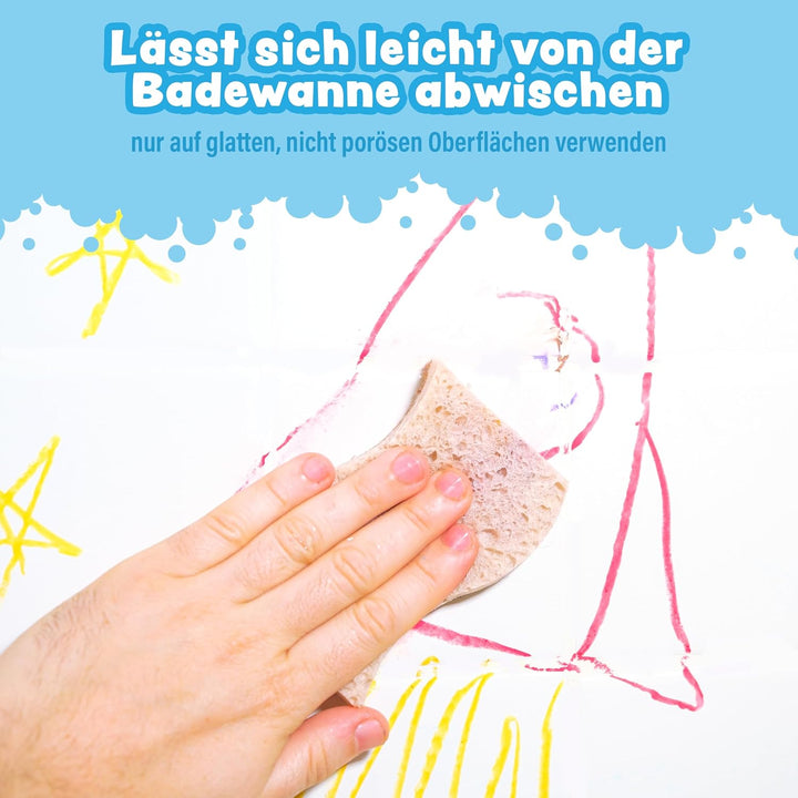Tub Works® Gross Badestifte Badespielzeug,7 Stifte | Ungiftige, abwaschbare Badewannenstifte für Kle