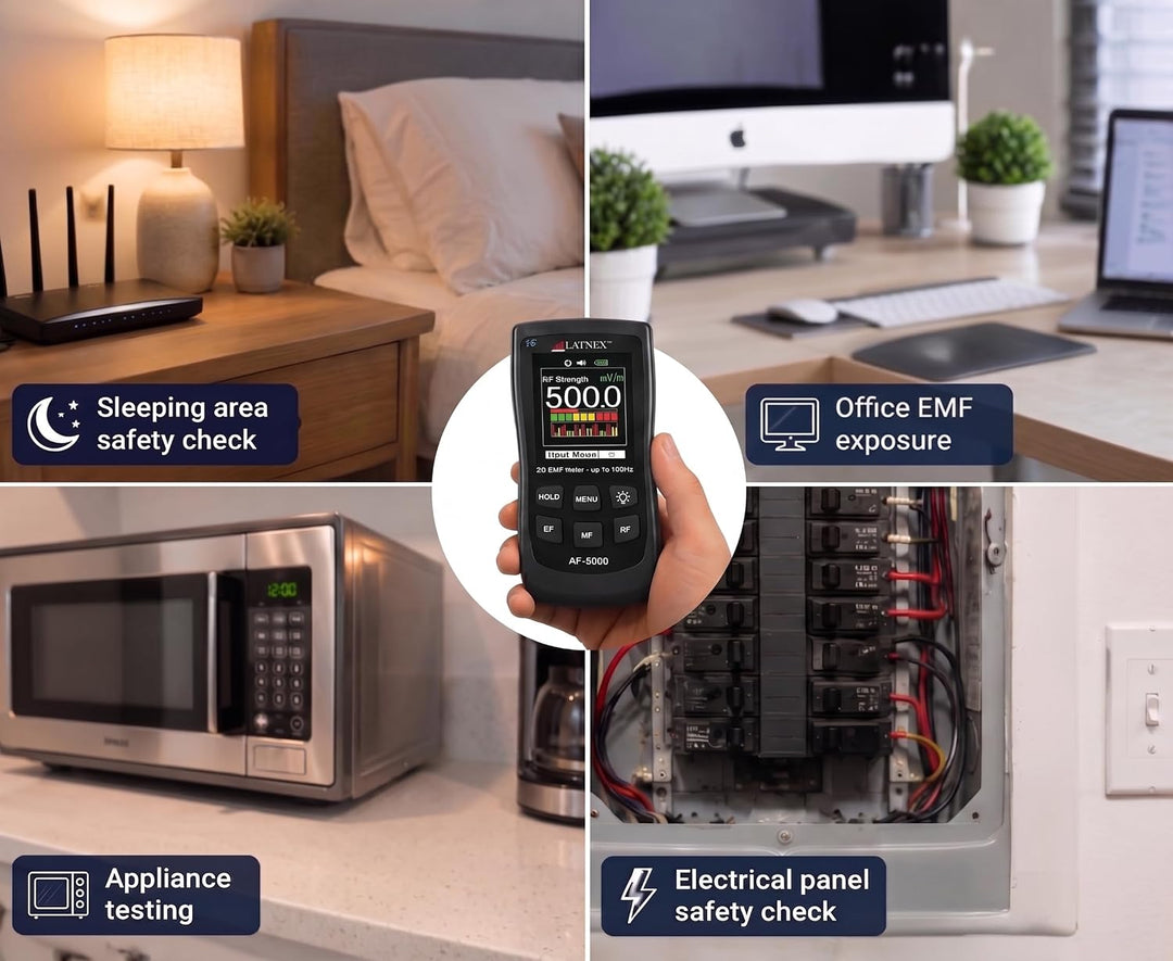 LATNEX AF-5000 5G EMF-Messgerät RF Detektor Tester und Leser mit Kalibrierungszertifikat – Testet un