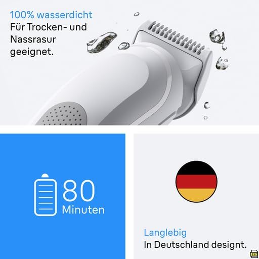 Braun Bodygroomer Series 3, Elektrischer Körperrasierer Herren mit 6 Zubehörteile, Kabelloser Trimme