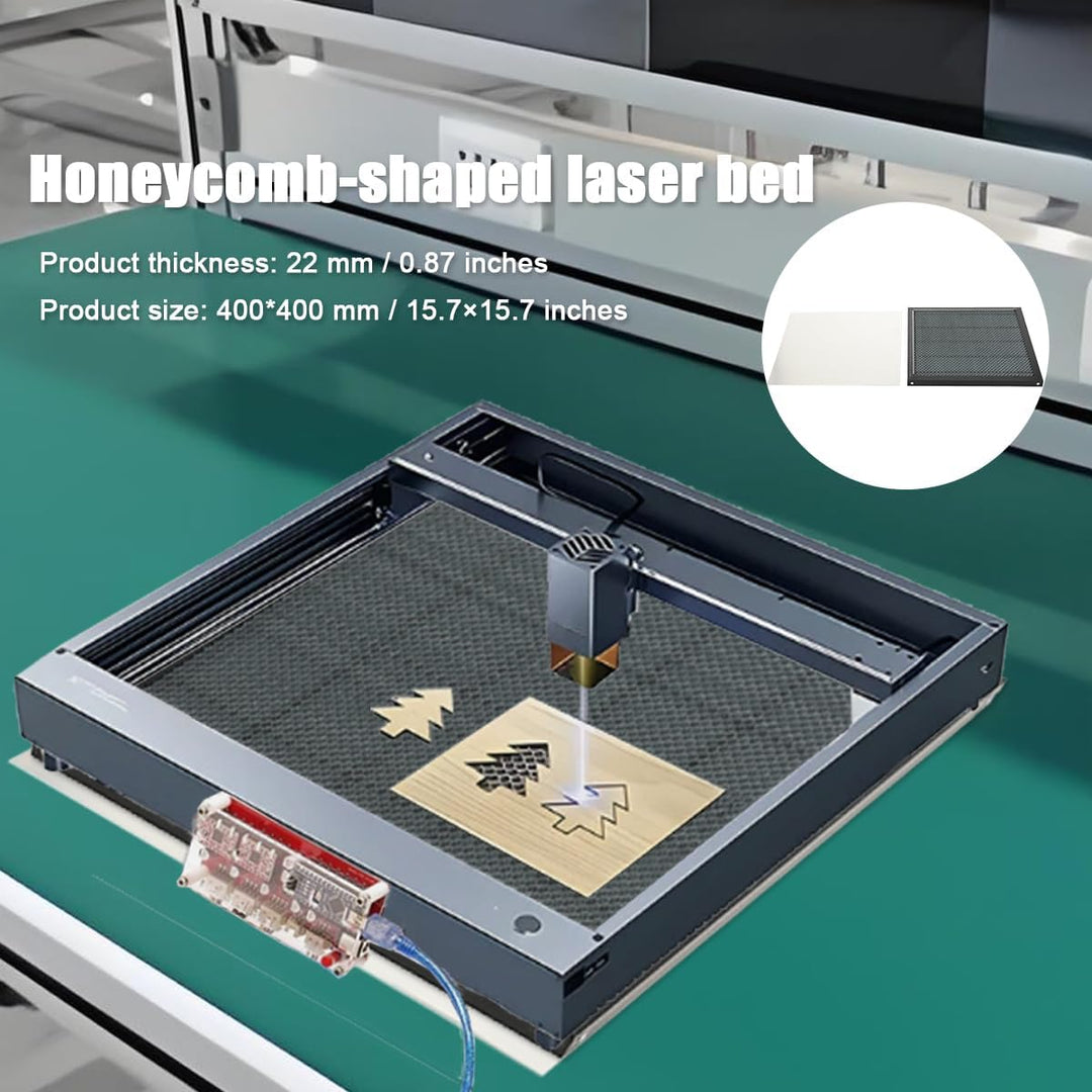 Laser Wabentisch, 400 x 400 x 22 mm Laser Honeycomb Arbeitstisch mit 0.4mm Aluminiumplatte für Deskt
