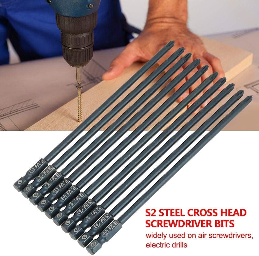 10 pcs150mm Schraubendreher Lange Kreuzschlitzschraubendreher-bits Set S2 1/4 inch Sechskantschaft P