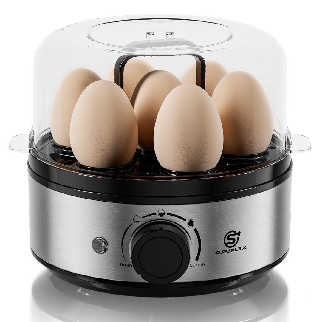 Eierkocher 7 Eier Elektrischer 400W Edelstahl Automatischer Eier Kocher Egg Cooker Kleiner Eierkoche