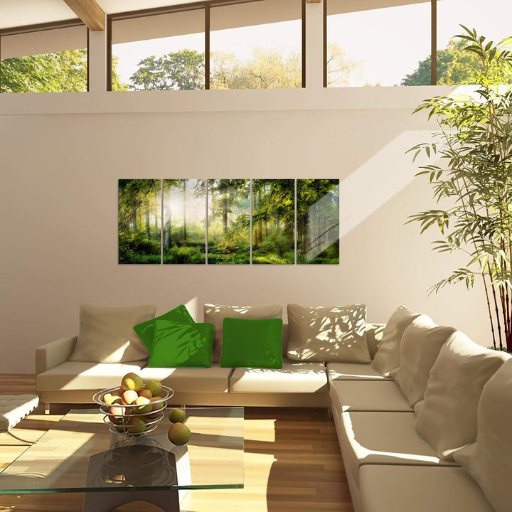 Runa Art Bild Wald Landschaft Wandbilder auf Vlies Leinwand 5 Teilig Wanddekoration Schlafzimmer Woh