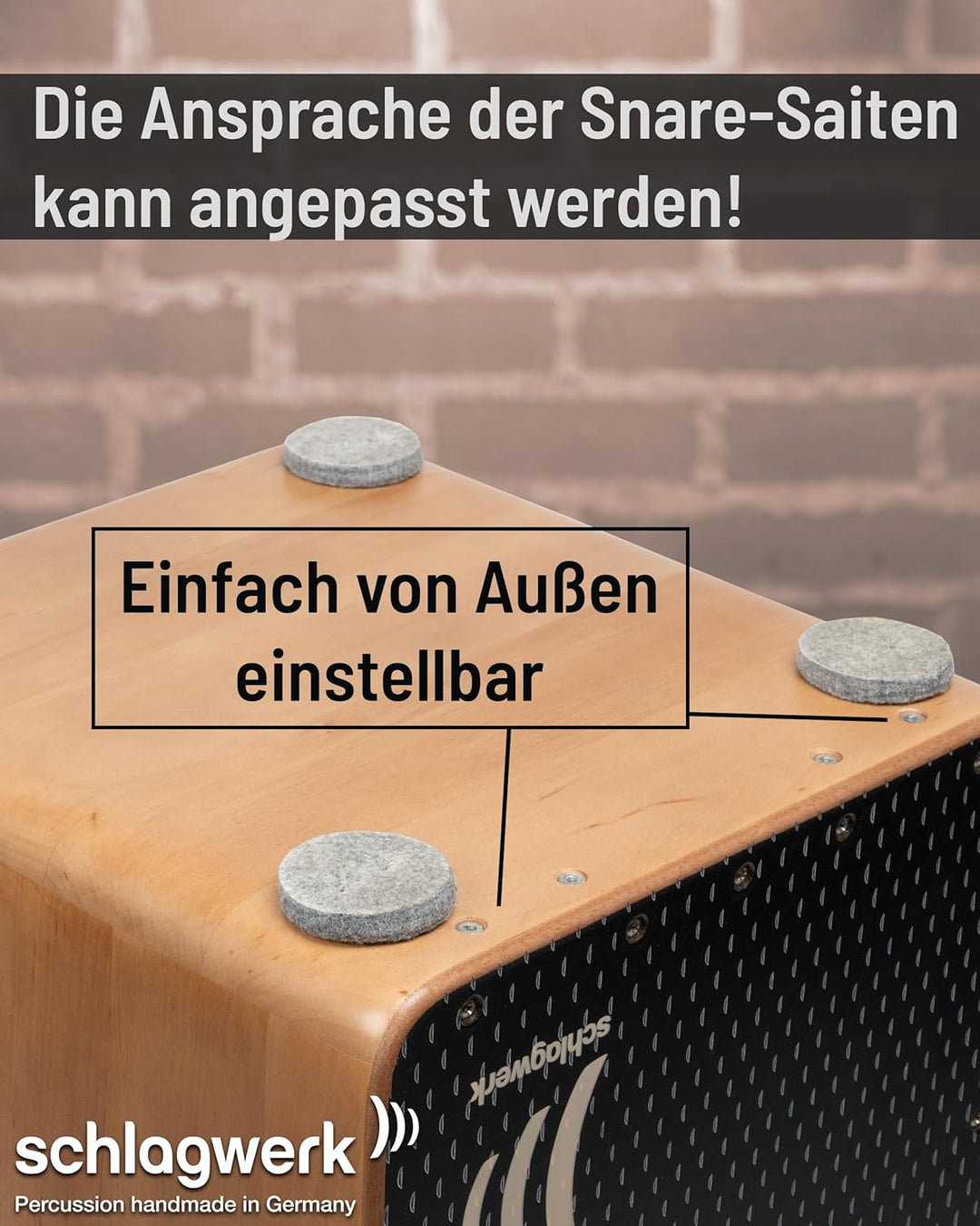 Schlagwerk Cajon, Schwarz (CP5901)