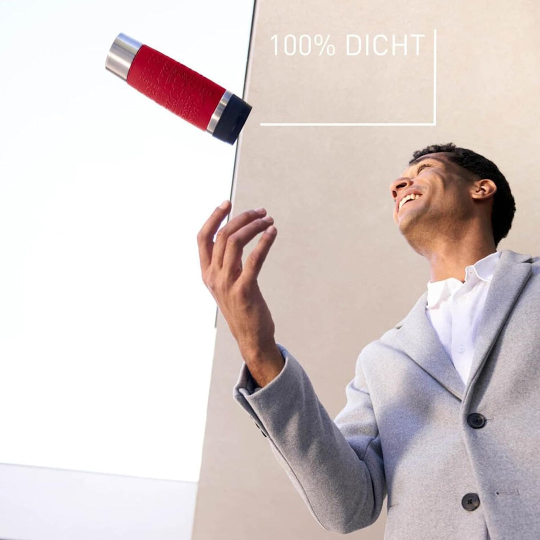Emsa N20222 Travel Mug Classic Isolierbecher 0,5 Liter | neuer Komfort-Schraubverschluss | Edelstahl