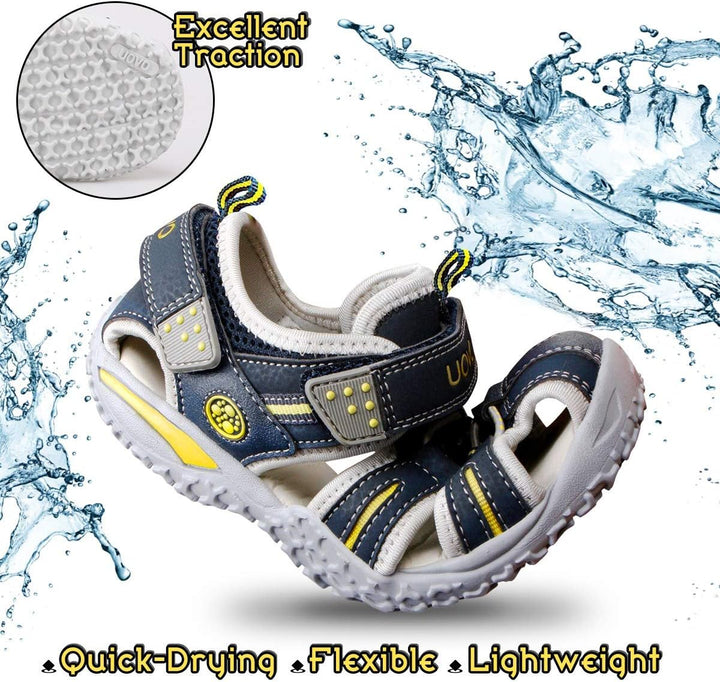 UOVO Jungen Sandalen Trekking Wandern Kinder Sandalen Outdoor Geschlossene Zehe Sandalen Sportliche