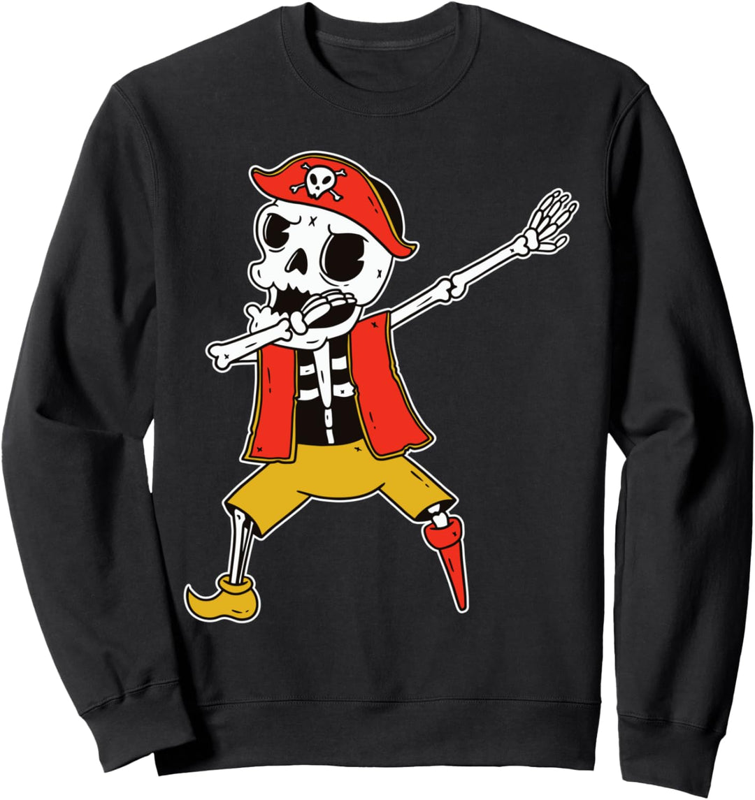 Piraten Skelett Halloween Tupfen Geburtstagsparty Kostüm Sweatshirt