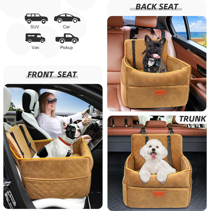 HEGGCOOE Hundeautositz für kleine/mittlere Hunde, Abnehmbarer und waschbarer Hundesitz für Autos unt