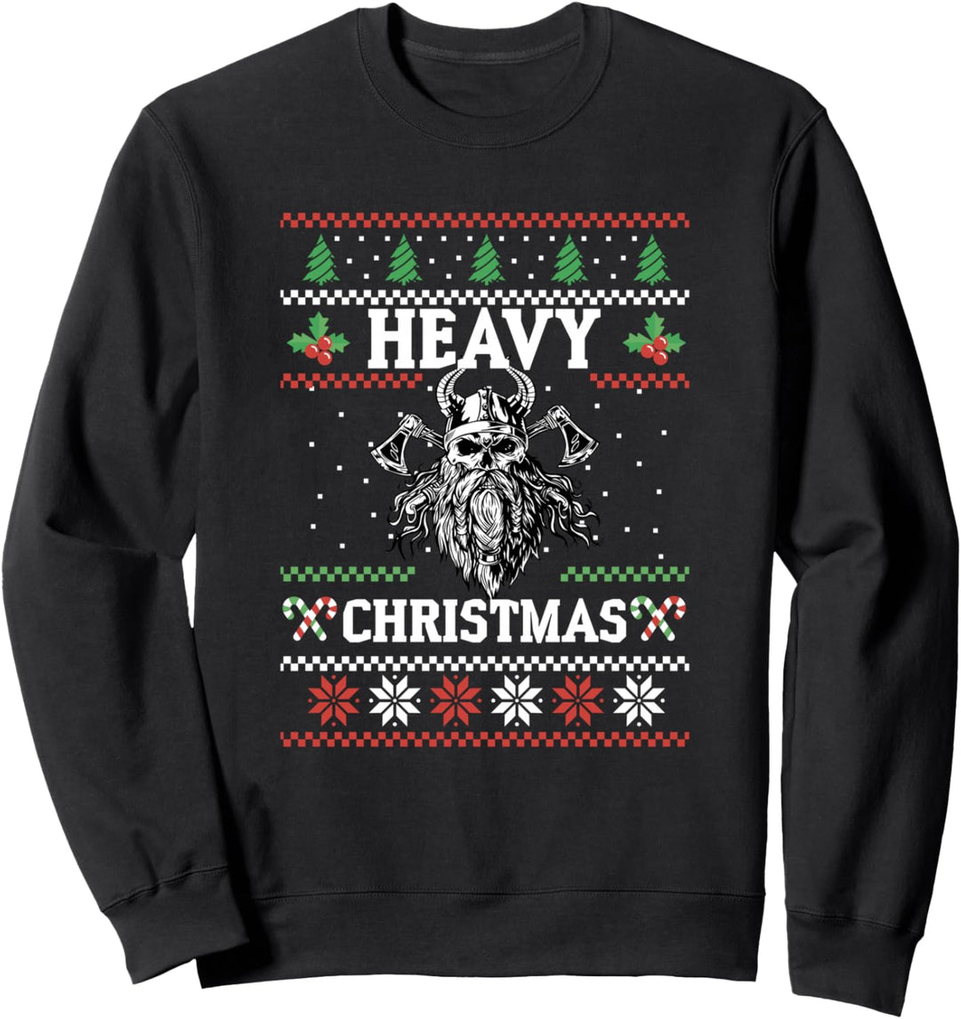 Heavy Christmas Wikinger und Metal Weihnachten Totenkopf Sweatshirt