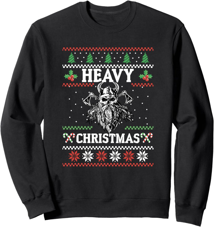Heavy Christmas Wikinger und Metal Weihnachten Totenkopf Sweatshirt