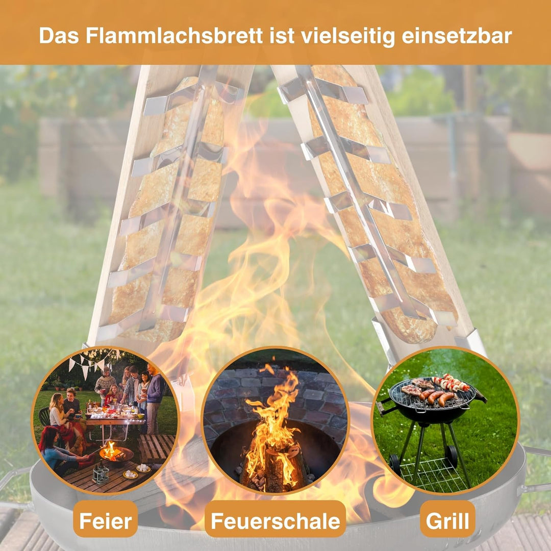 Flammlachsbretter 2er Set Räucherbretter für Lachsfilet Flammlachsbrett für Feuerschale aus Cedernho