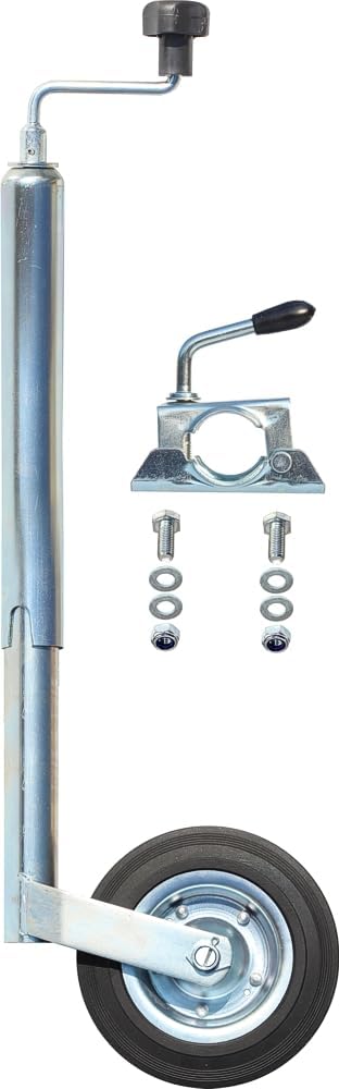 meinAnhängerersatzteil mAe 150kg / 90kg Anhängerstützrad Stützrad für Pkw Anhänger + Halter + Schrau