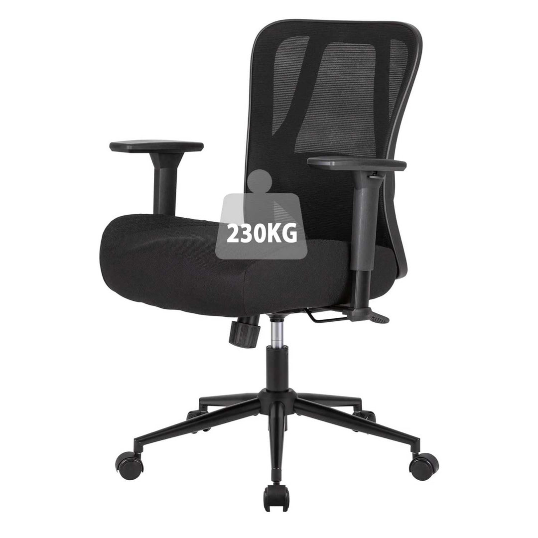 UEV Ergonomischer Bürostuhl 230kg, Verstellbare Lendenwirbelstütze/Armlehnen, atmungsaktiv Netzbespa