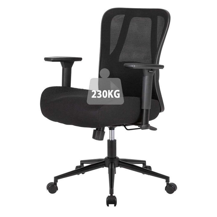 UEV Ergonomischer Bürostuhl 230kg, Verstellbare Lendenwirbelstütze/Armlehnen, atmungsaktiv Netzbespa