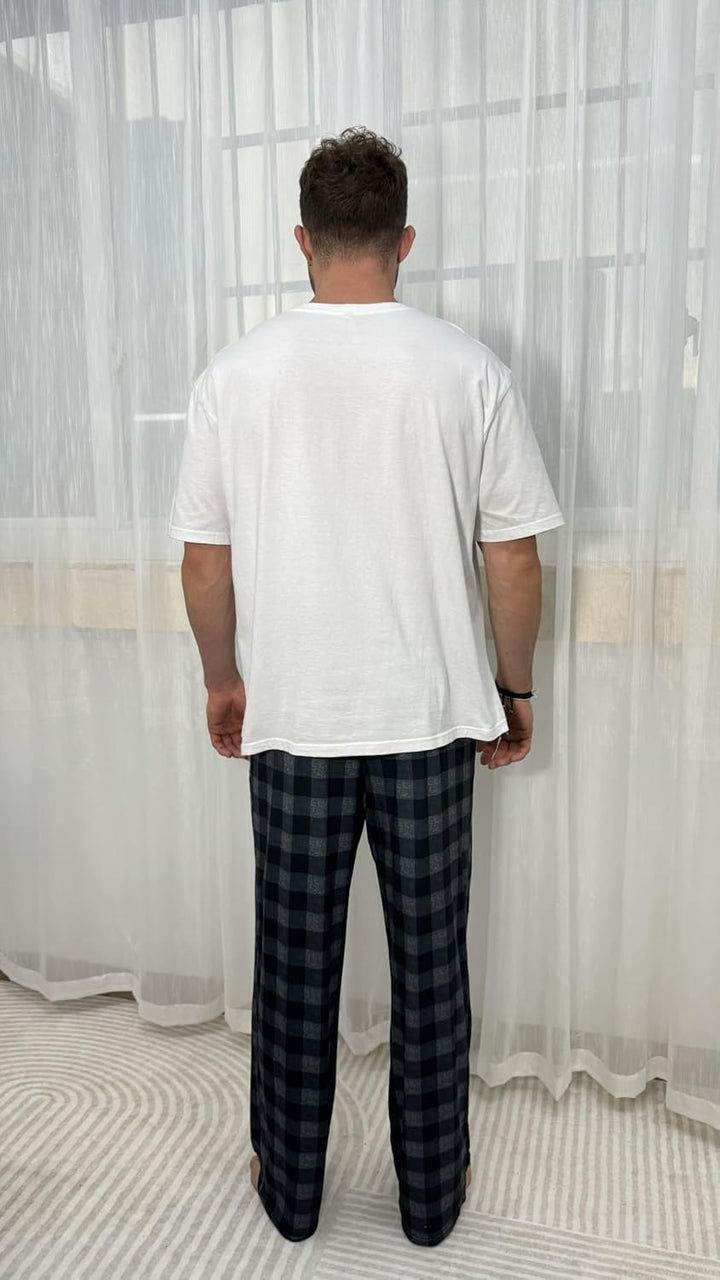 Ekouaer Pyjama Hose Herren Kariert Schlafanzughosen Lang Hosen Männer Schlafhose Loungewear und Nach