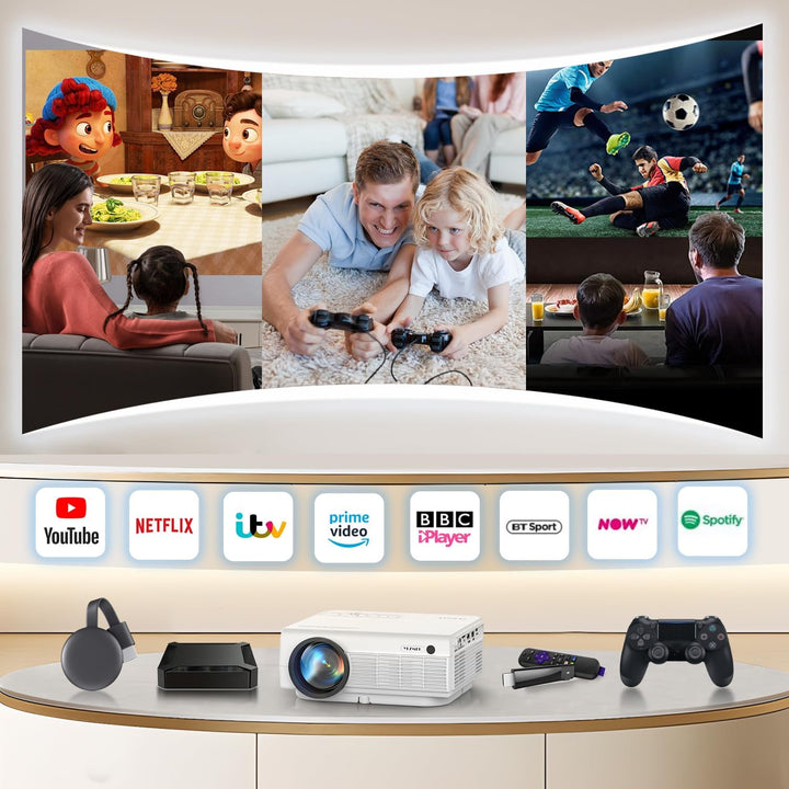 Beamer, YEZMEK Native 1080P 15000 Lumen Full HD 5G WiFi Bluetooth Beamer, Mini LED Beamer 4K Unterst