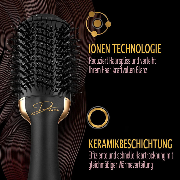 Professional VOLUMIZING PRO STYLER 2-in-1 Rundbürste | Warmluftbürste & Föhnbürste 1000W | Haartrock