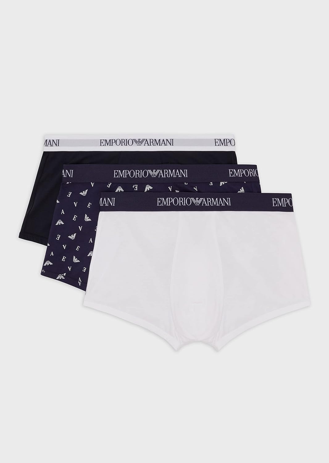 Emporio Armani Herren Trunks (3er Pack) S Marin/Pr.eclips/Whit, S Marin/Pr.eclips/Whit