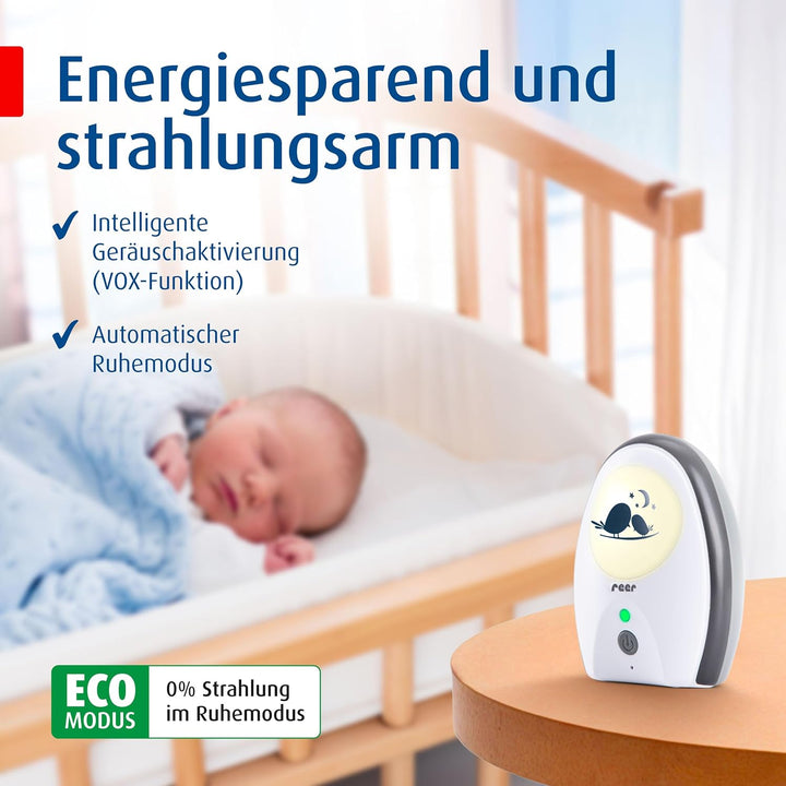 reer 50070 Babyphone Rigi Digital – 300m Reichweite, abhörsicher, strahlungsarm, mit Nachtlicht und