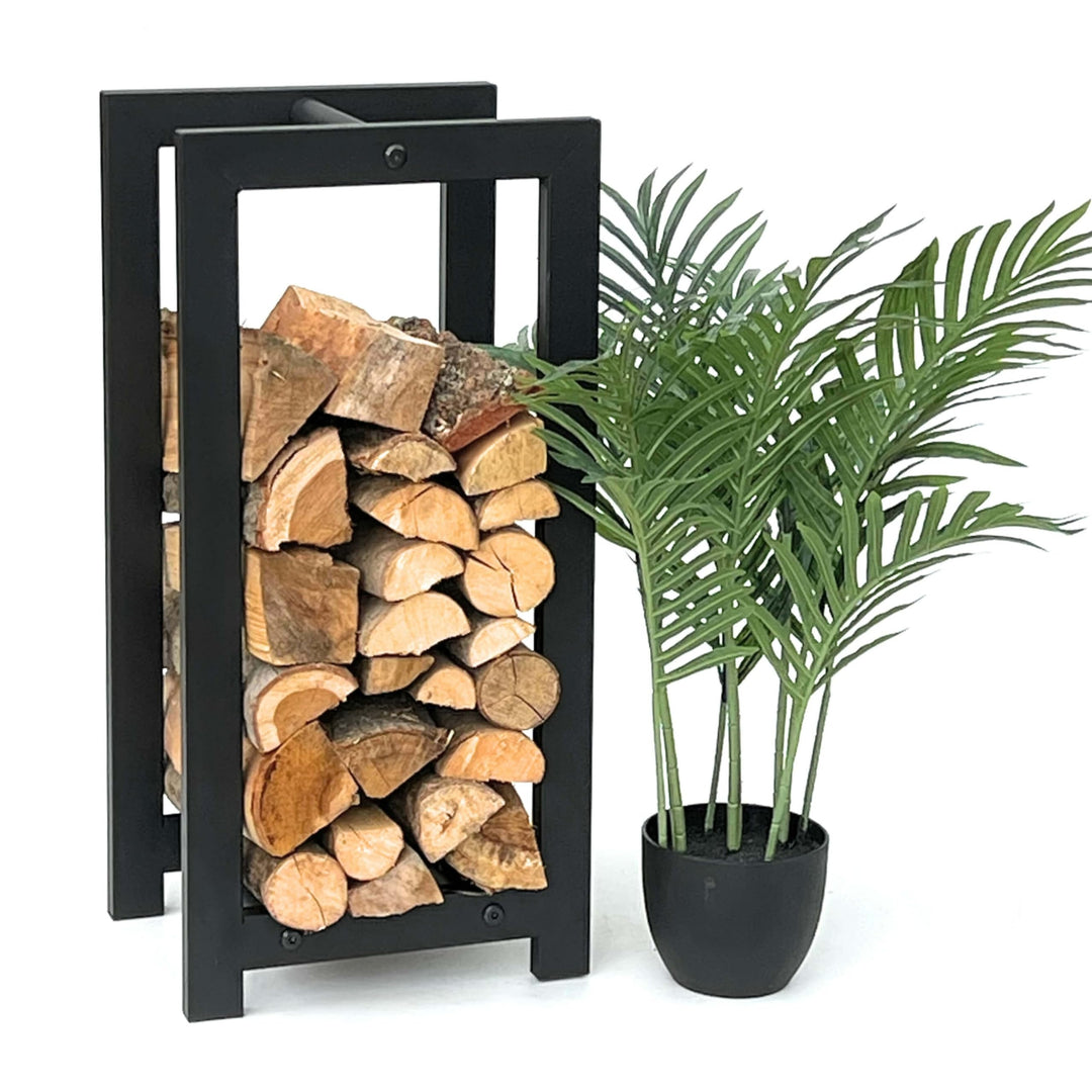 DanDiBo Kaminholzregal Innen Metall Schwarz Stehend Kaminholzständer 96467 Kaminholzhalter Brennholz