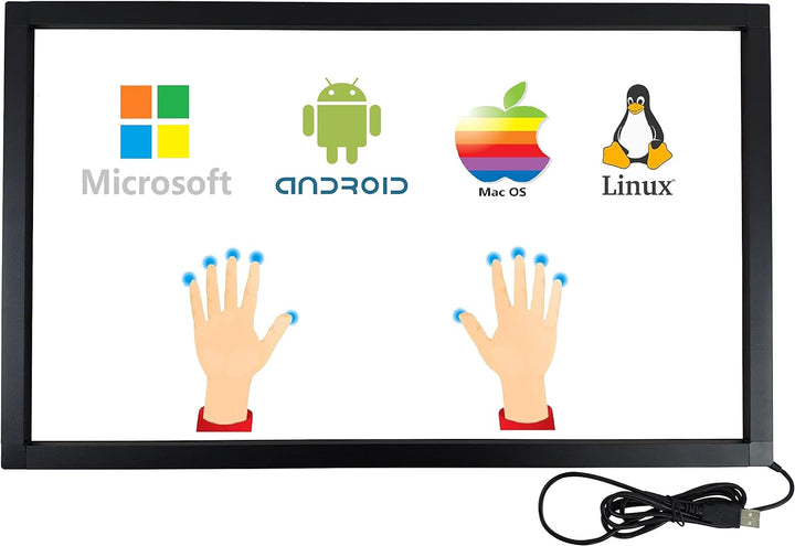 Deyowo 24 Zoll Infrarot-Touchscreen-Rahmen, IR-Touchscreen-Overlay, Touchscreen-Panel, Freier Treibe