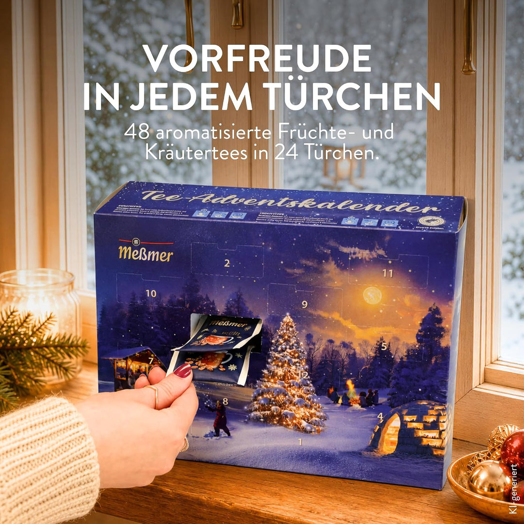 Messmer Tee-Adventskalender 2026-24 Türchen mit 48 Teebeuteln