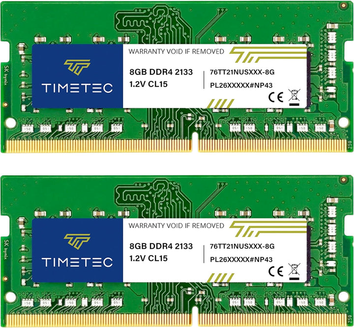 Timetec 16GB KIT (2x8GB) DDR4 2133MHz PC4-17000 Non-ECC Unbuffered 1.2V CL15 1Rx8 Single Rank 260 Pi