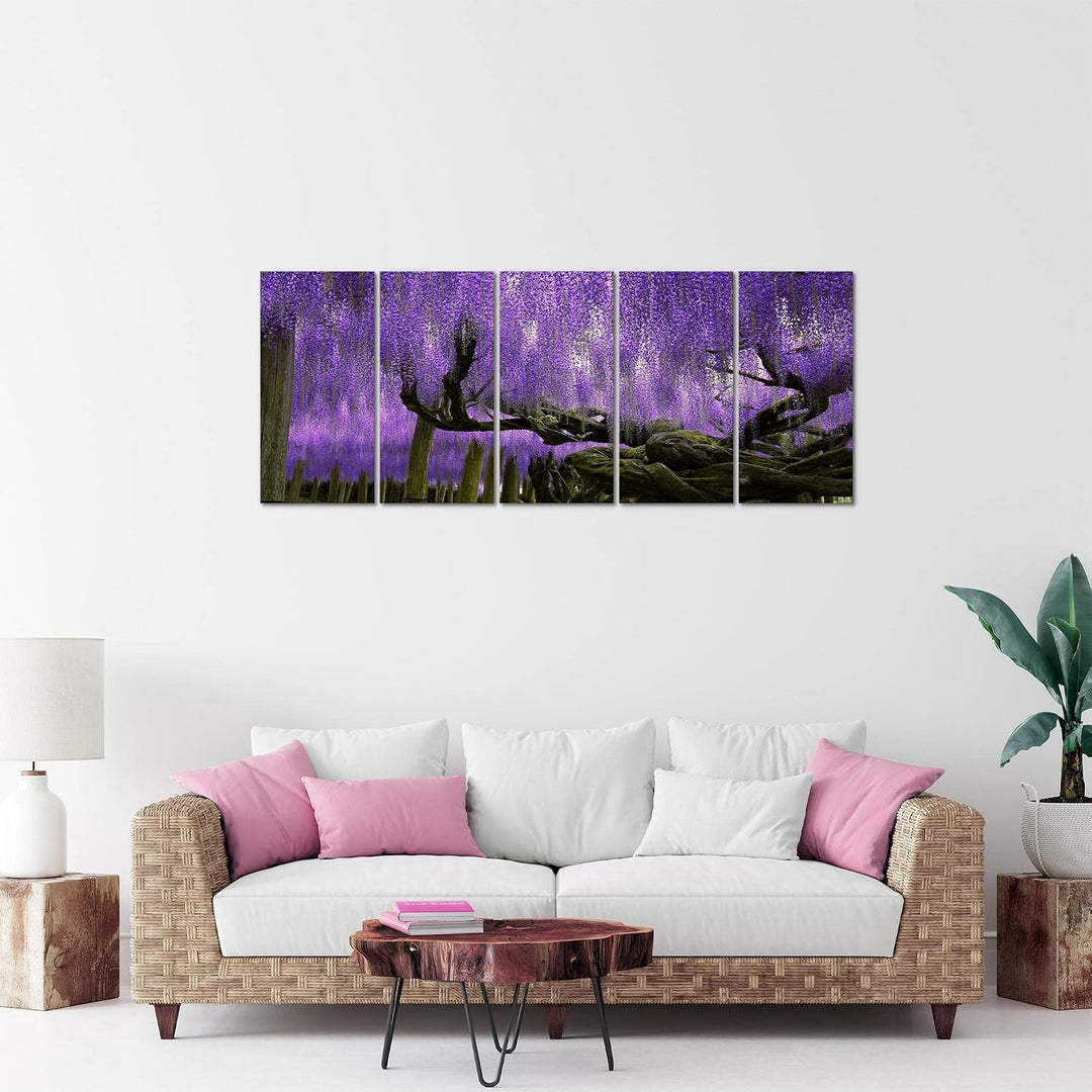 Runa Art Bild Wald Landschaft Wandbilder auf Vlies Leinwand 5 Teilig Wanddekoration Schlafzimmer Woh