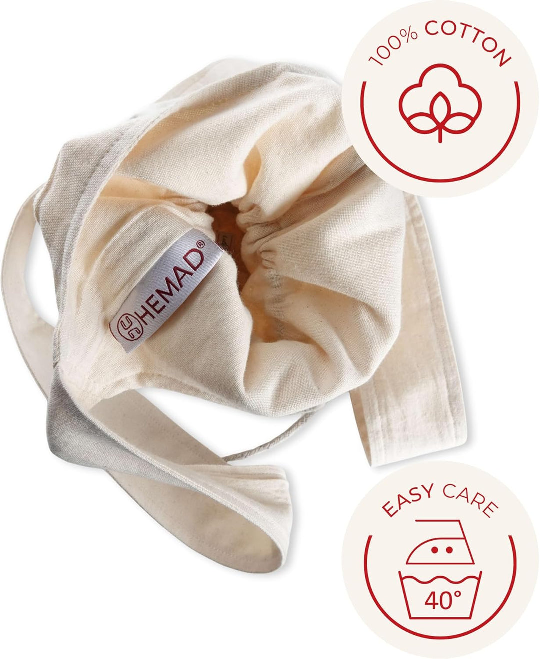HEMAD Umhänge -Tasche Klein - Baumwolle/Leinenlook Mittelalter Kleidung Beige, Beige