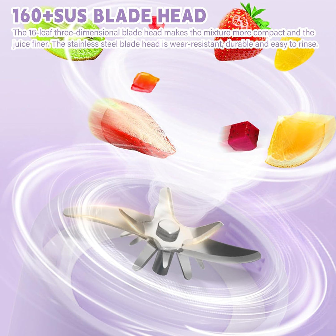 500ml Tragbarer Mixer: Smoothie Maker to Go, Smoothie Mixer mit Digitalanzeige, Portable Blender mit
