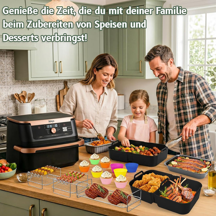 Airfryer Zubehör für Ninja AF500EU Foodi FlexDrawer Dual Zone Ninja Heissluftfritteuse Zubehör mit 1