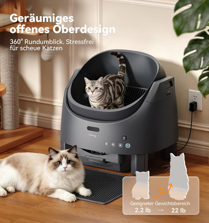 FEELNEEDY Katzenklo Selbstreinigend, Elektrisches Katzenklo mit Geruchsneutralisierungssystem für Ka