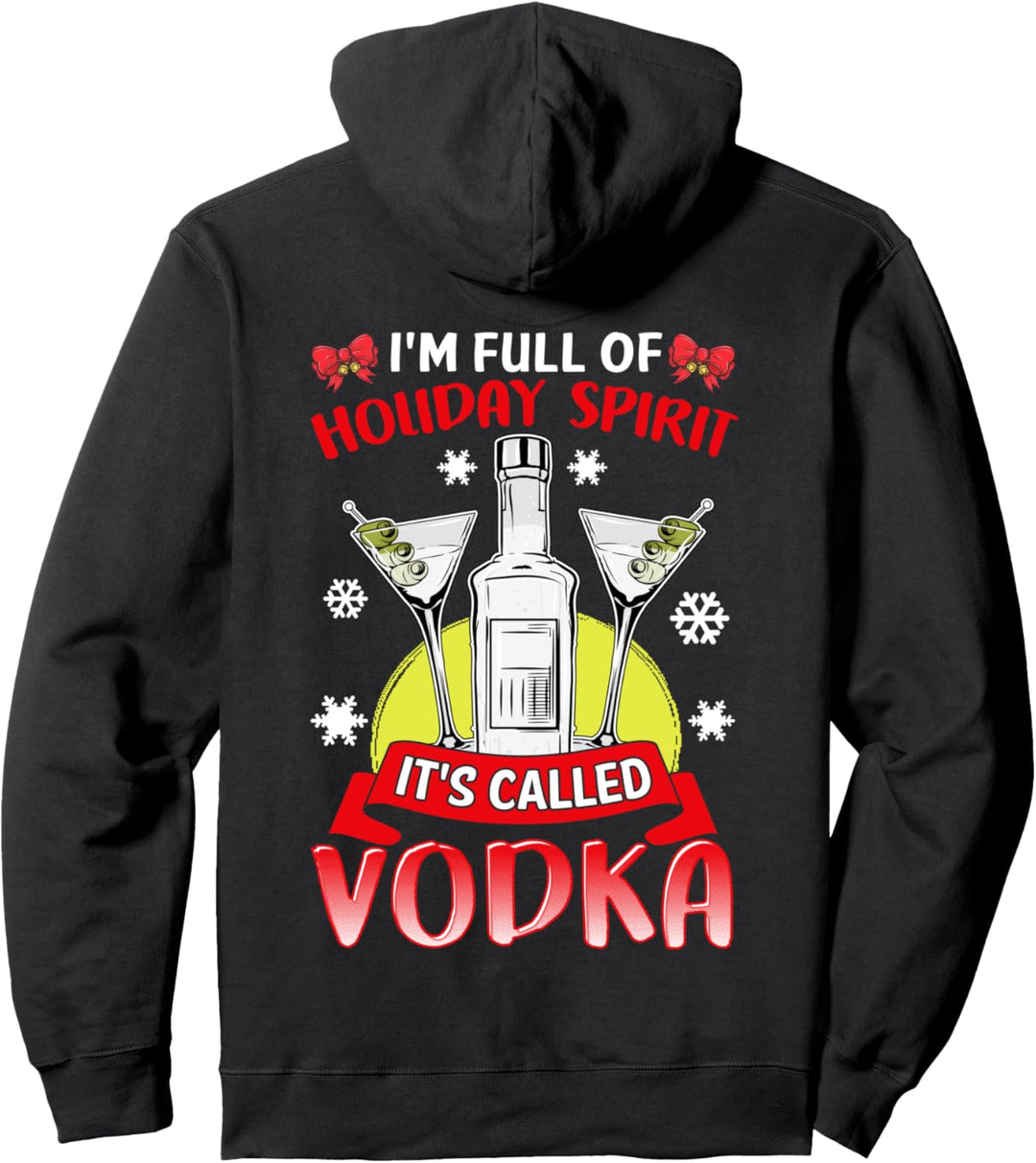Christmas Holiday Spirit Vodka Drinking Humor Gift Pullover Hoodie