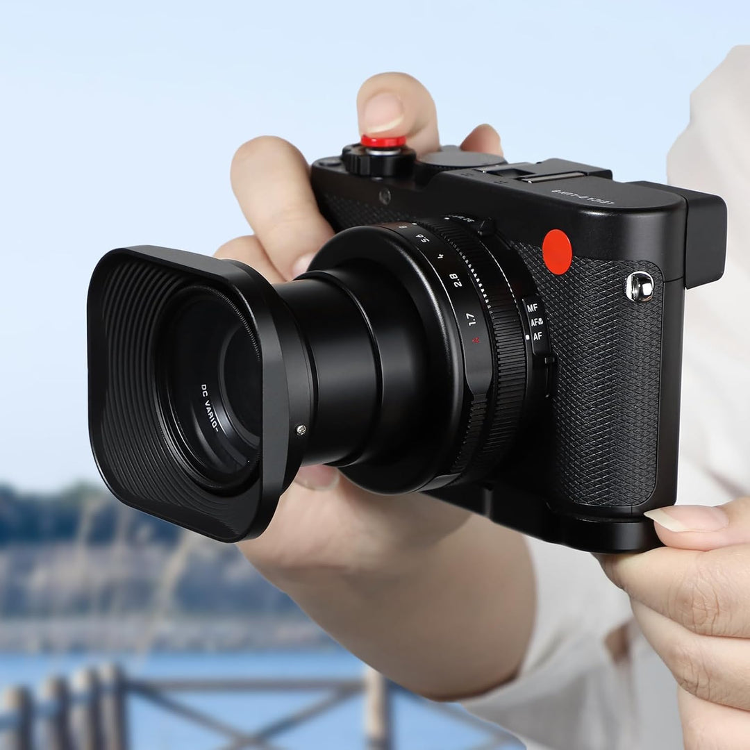 Haoge Gegenlichtblende aus Metall, quadratisch, für Leica D-Lux 8 Kamerazubehör, 43 mm, Schraub-Gege