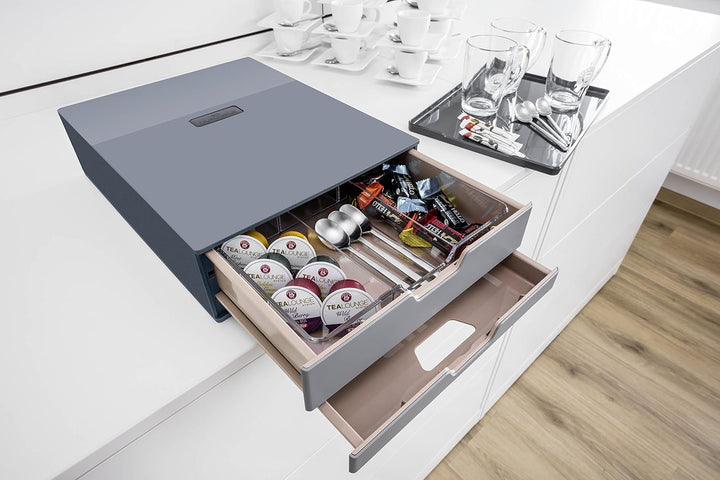 Durable Coffee Point Box S Aufbewahrungsbox (mit 2 Schubladen für Kaffee/Tee, Cateringbox für Kaffee