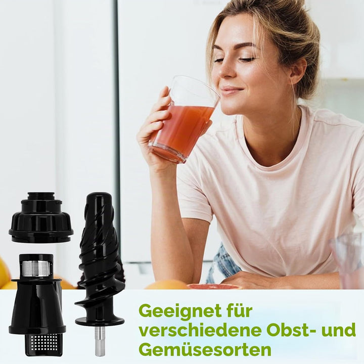 Set mit 3 Entsafter-Ersatzteilen für Omegae, 8006 Entsafter Schneckenersatz & Entsafter Endkappe für