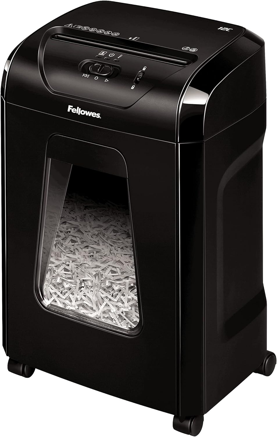 Fellowes Aktenvernichter Powershred 12C, 12 Blatt 4x40mm Partikelschnitt (P-4), mit Sicherheitssperr