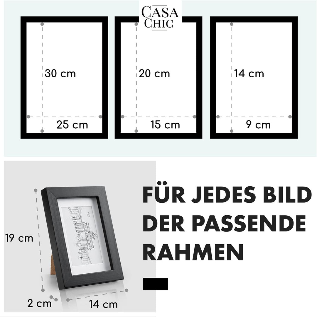 Casa Chic Bilderrahmen 7er-Set, Rechteckige Bilderrahmen für Kinderzeichnungen, Urkunden & Fotos, Ho