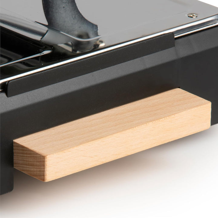 DOMO DO9262G Steingrill/Raclette-Grill - Wooden Design - Inklusive Raclettepfännchen und Holzspatel