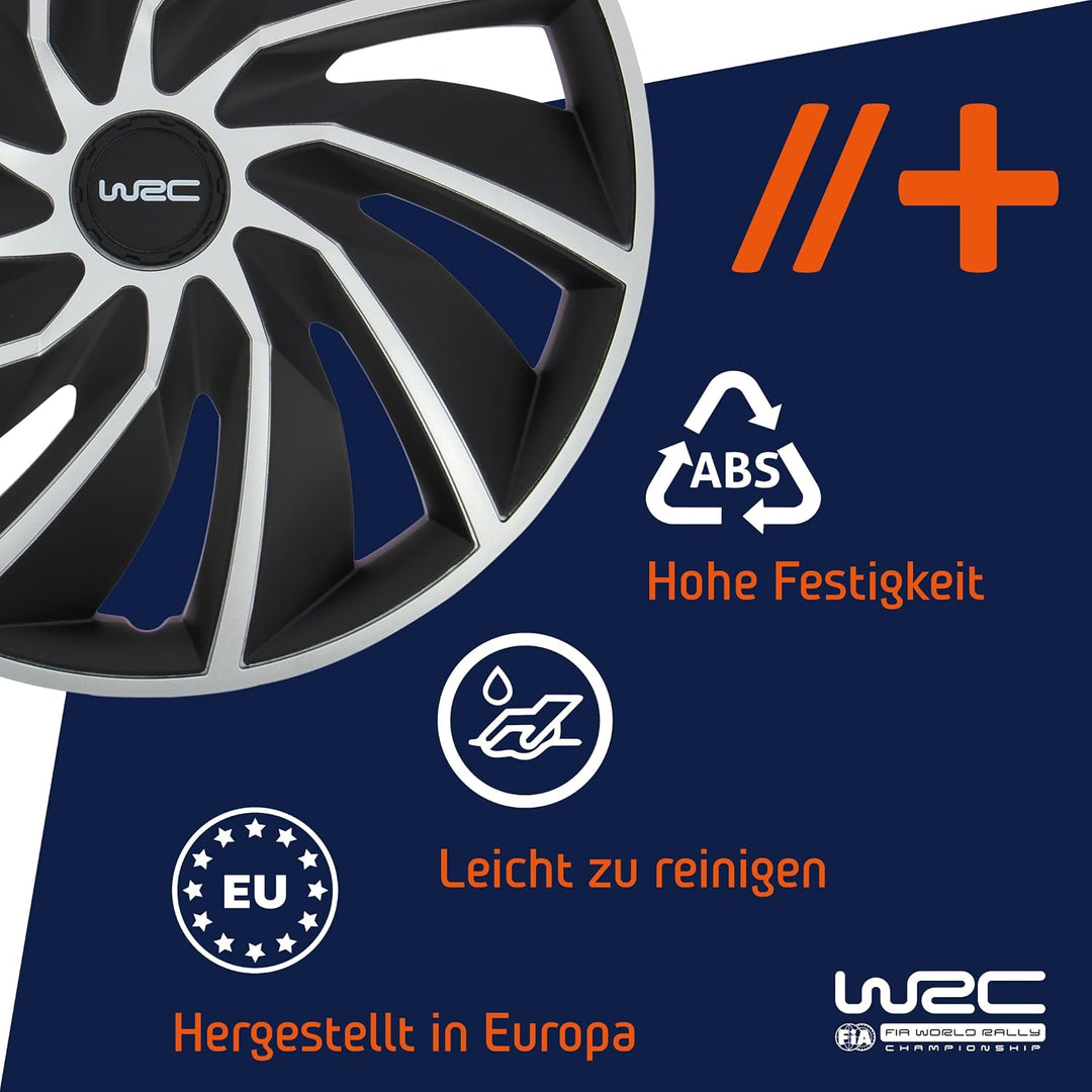 WRC 007598 – 4 Radkappen 15 Zoll, Turbo zweifarbig 15 pouces, 15 pouces