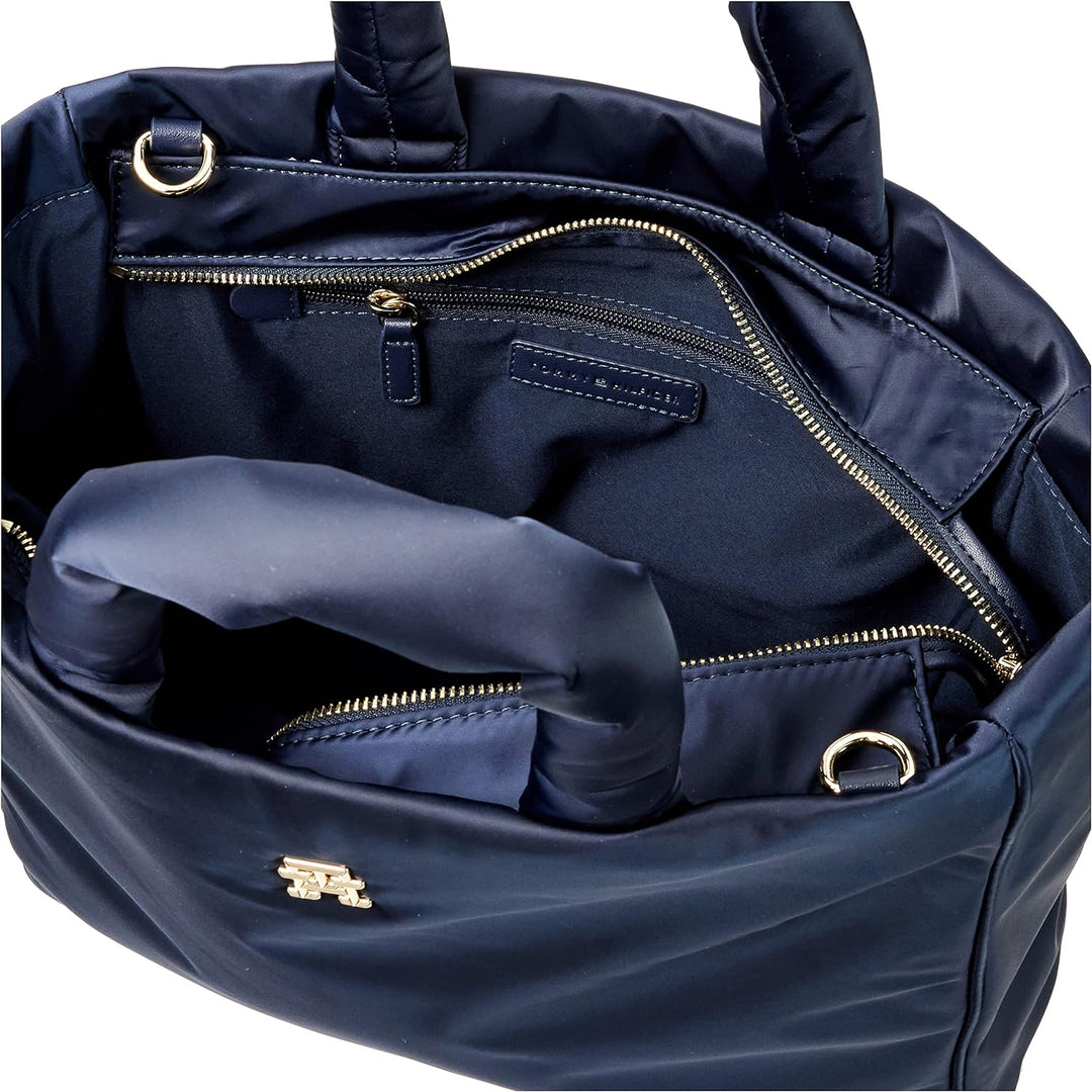 Tommy Hilfiger Damen Tote Bag Tasche TH Flow Tote Solid mit Reissverschluss, Blau (Space Blue), Einh
