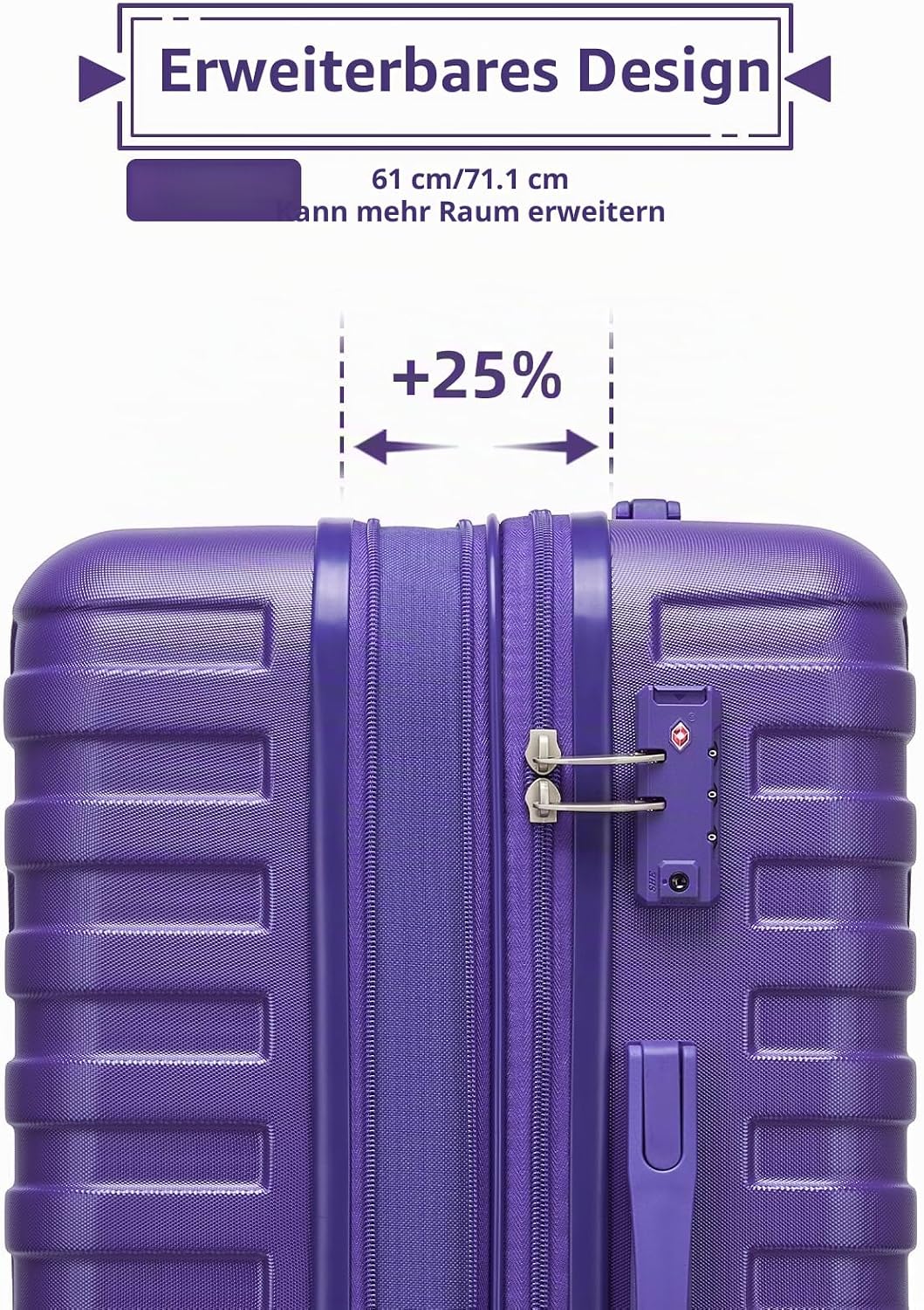LARVENDER Kofferset 6 Teilig Hartschale Leicht ABS Erweiterbar Reisekoffer Haltbar Handgepäck Sets 4
