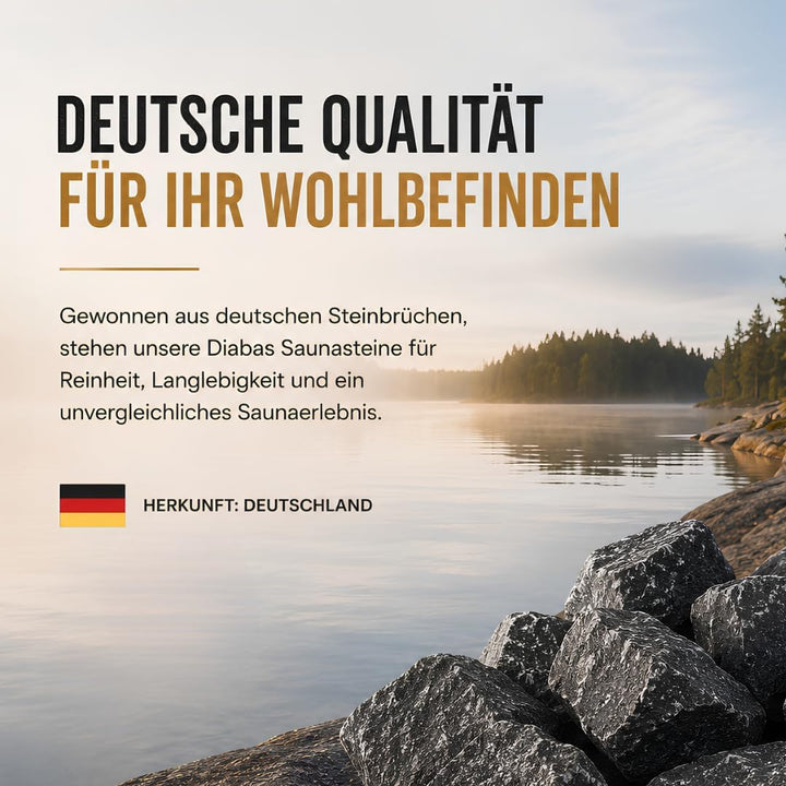 Doubleyou Geovlies &amp; Baustoffe | Saunasteine Premium 5 kg | 32-56 mm DIABAS Klein | Für alle Saunaöf