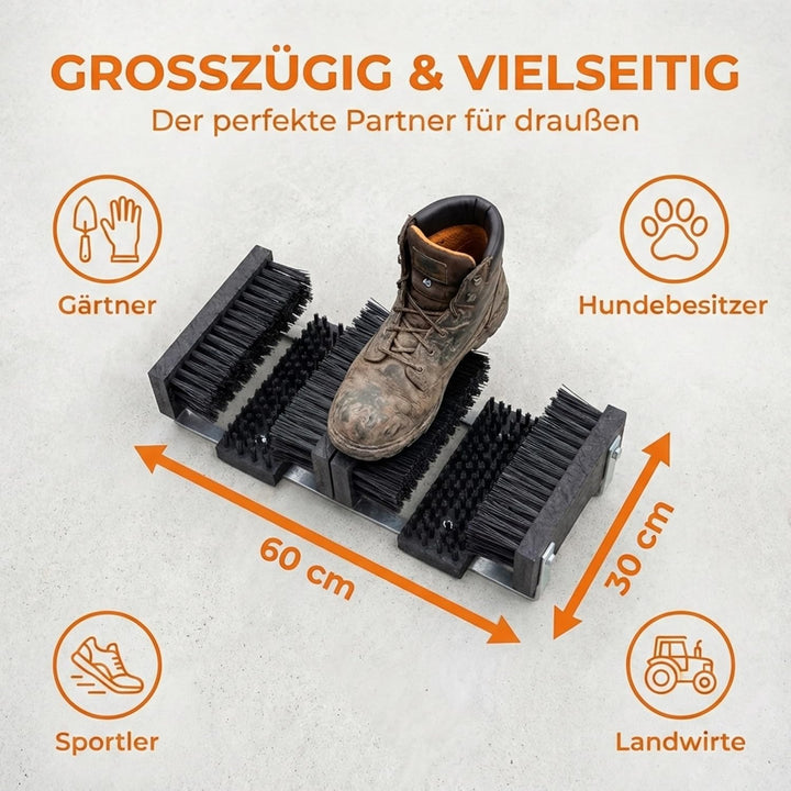 Borstelshop Schuhabstreifer mit Halterung - Fussabtreter Aussenbereich - Fussabtreter Aussen - Schuh